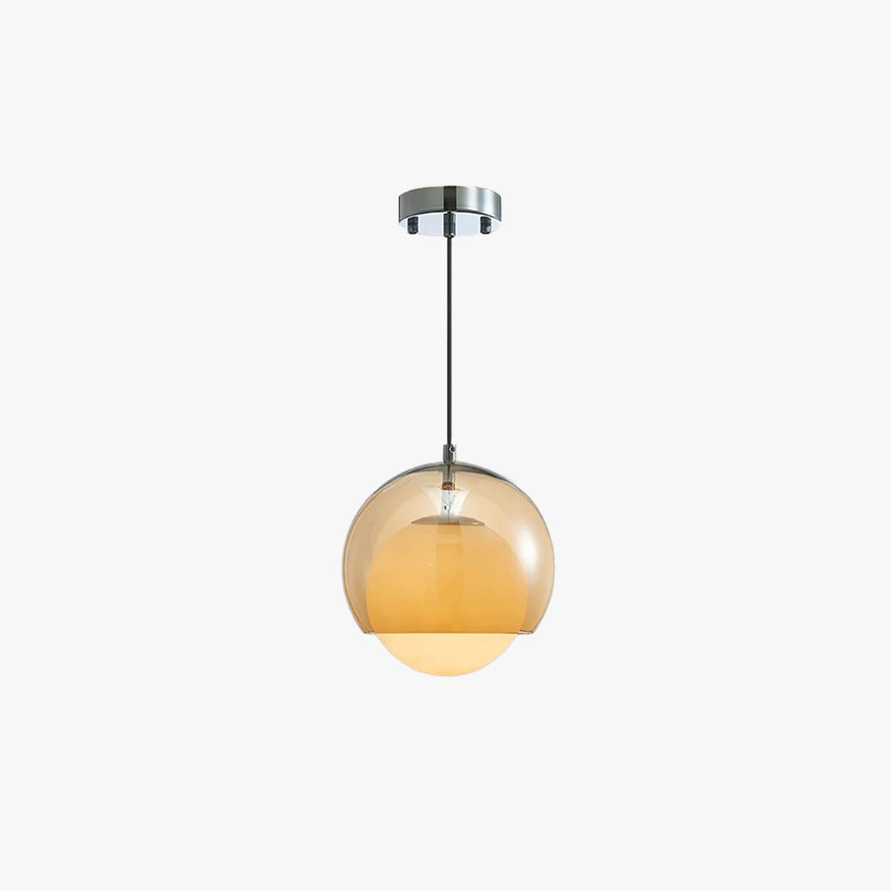 Valentina Minimalist LED Pendant Light - Amber Glass