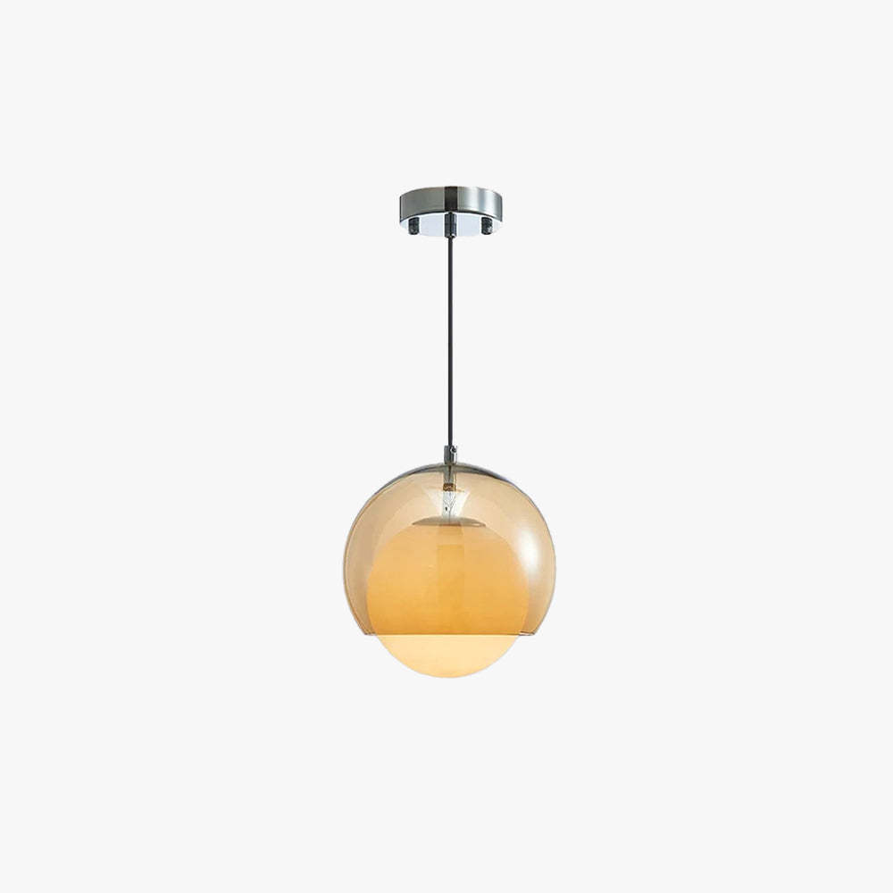 Valentina Minimalist LED Pendant Light - Amber Glass