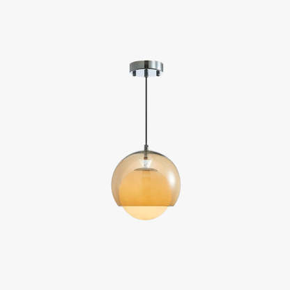 Valentina Minimalist LED Pendant Light - Amber Glass