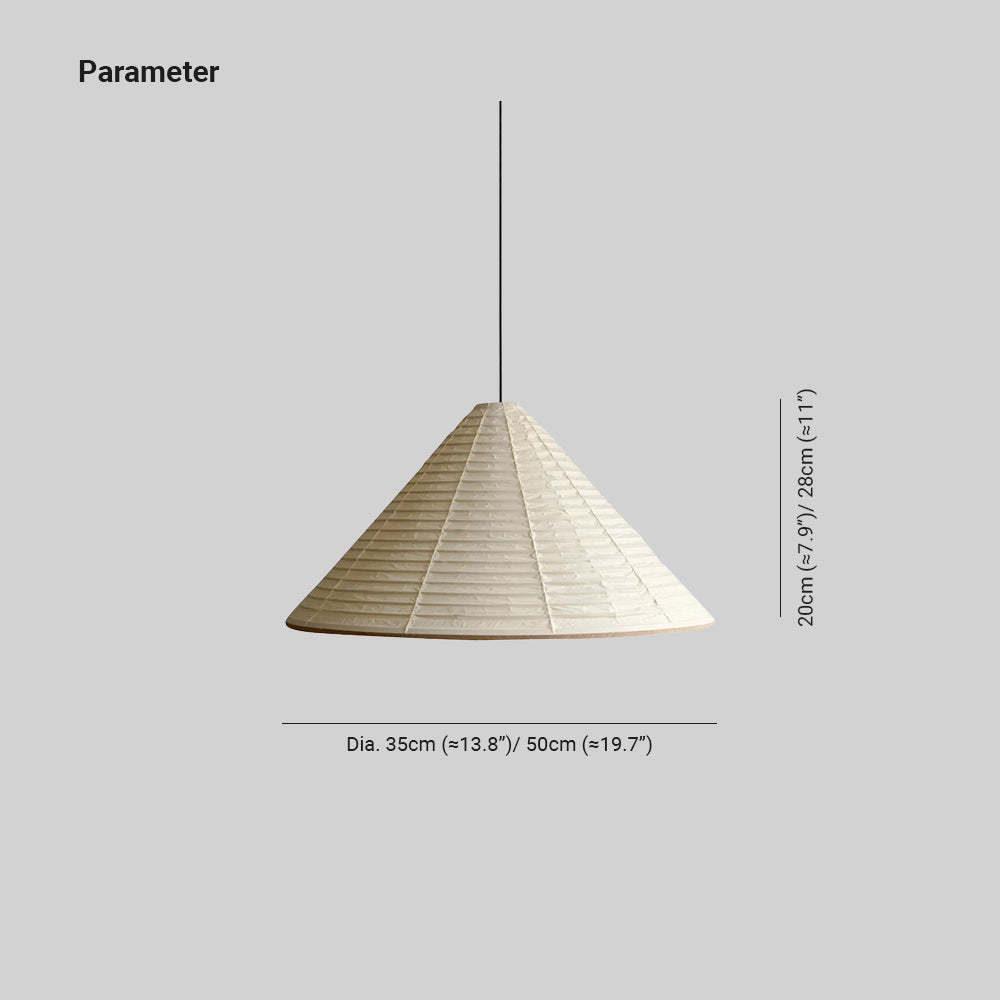 Byers Conical Pendant Light dimensions, metal and paper shade