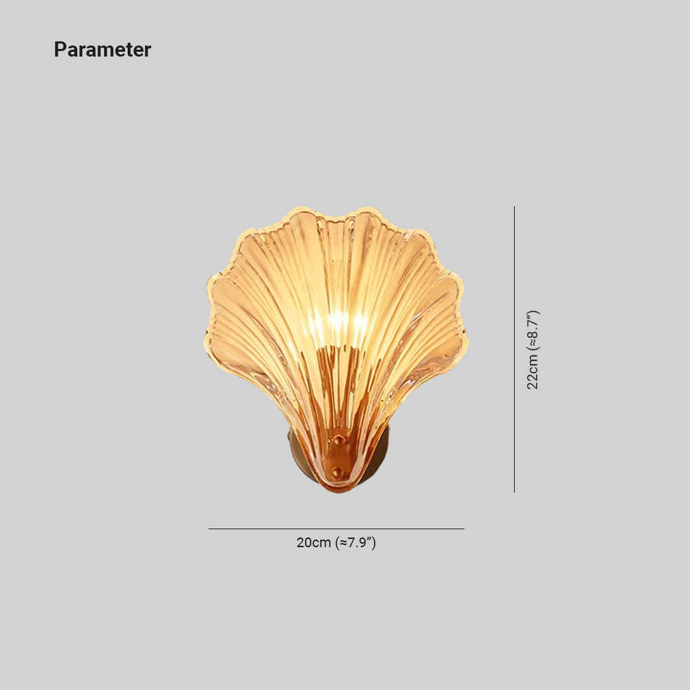 Veta Fashion Wall Lamp Dimensions - Shell Shape, 20cm x 22cm