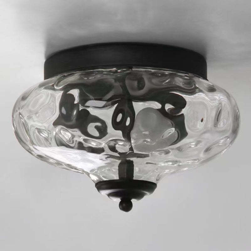 Bella Flush Mount Ceiling Light - Textured Glass Shade