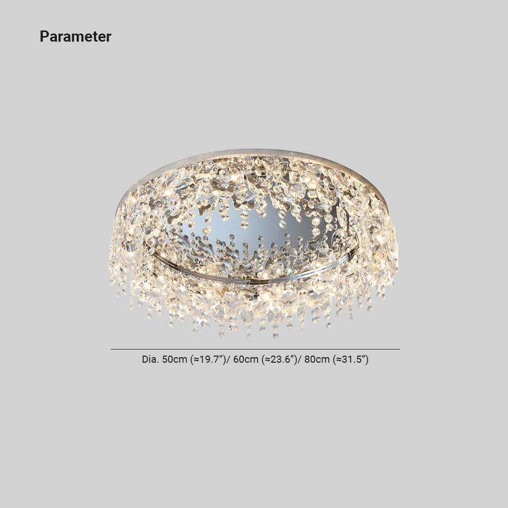 Kristy Ceiling Light Dimensions - Crystal Flush Mount Fixture