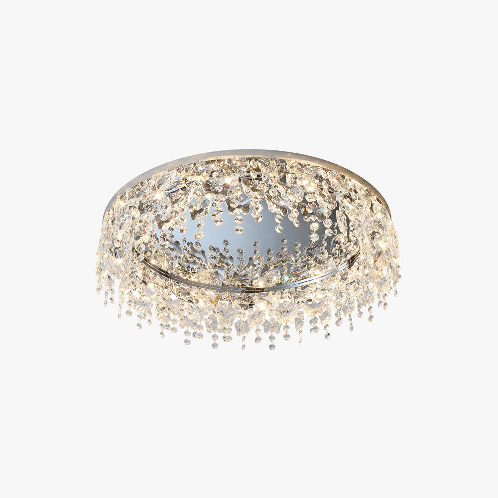 Kristy Modern Flush Mount Ceiling Light with Crystal Accents