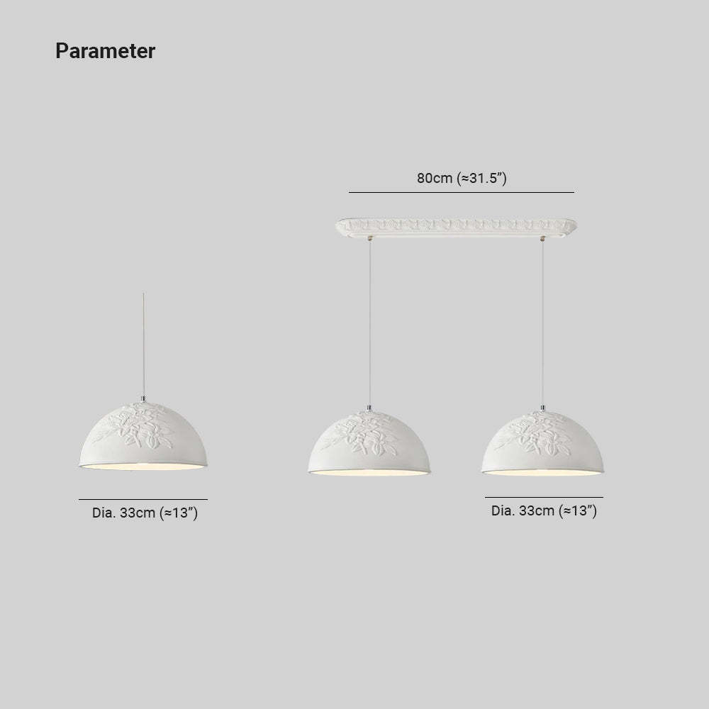 Elif French Style Pendant Light Dimensions, 80cm length, 33cm diameter