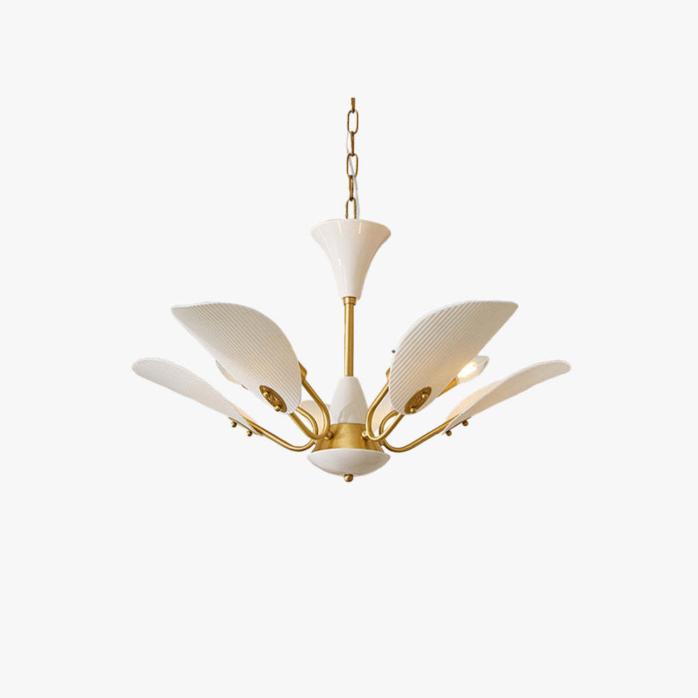 Alessio LED Chandelier with White Petal Shades