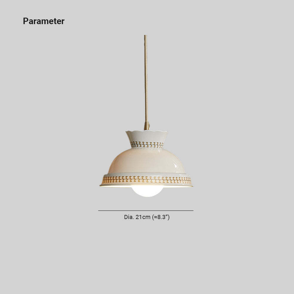 Hailie Modern LED Pendant Light - Ceramic Shade, 21cm diameter