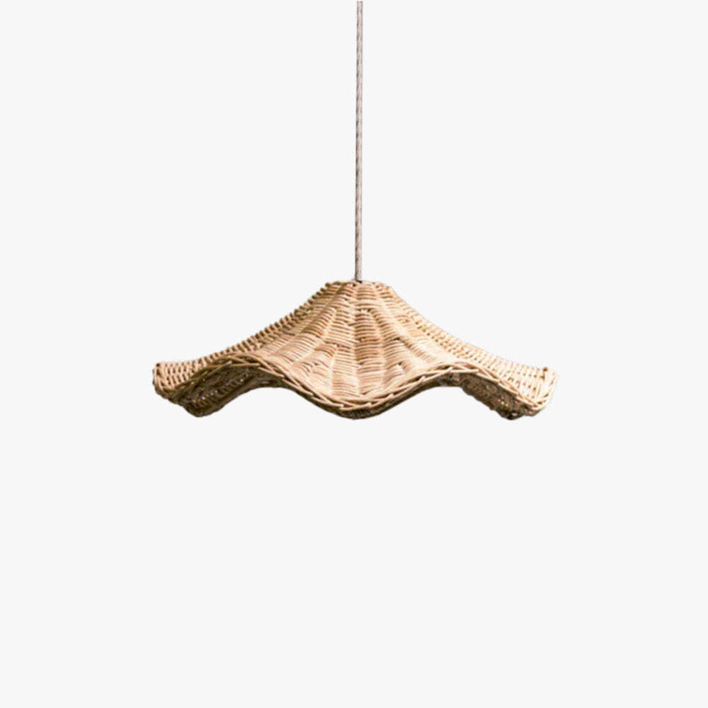Ritta Classic Wave LED Pendant Light Rattan Dining Room/Living Room