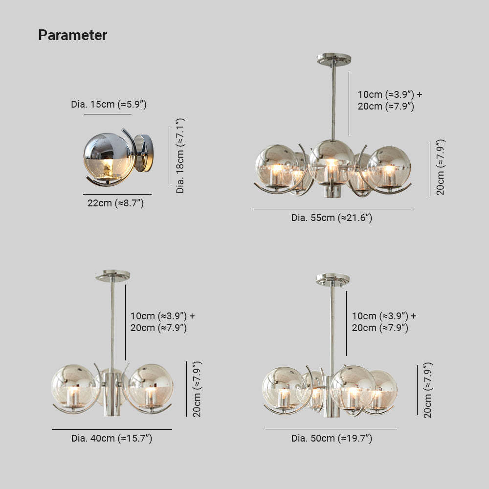 Valentina pendant light collection dimensions