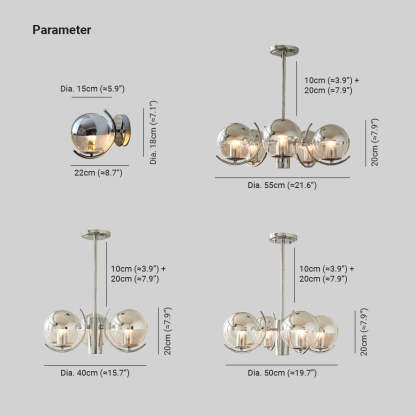 Valentina pendant light collection dimensions