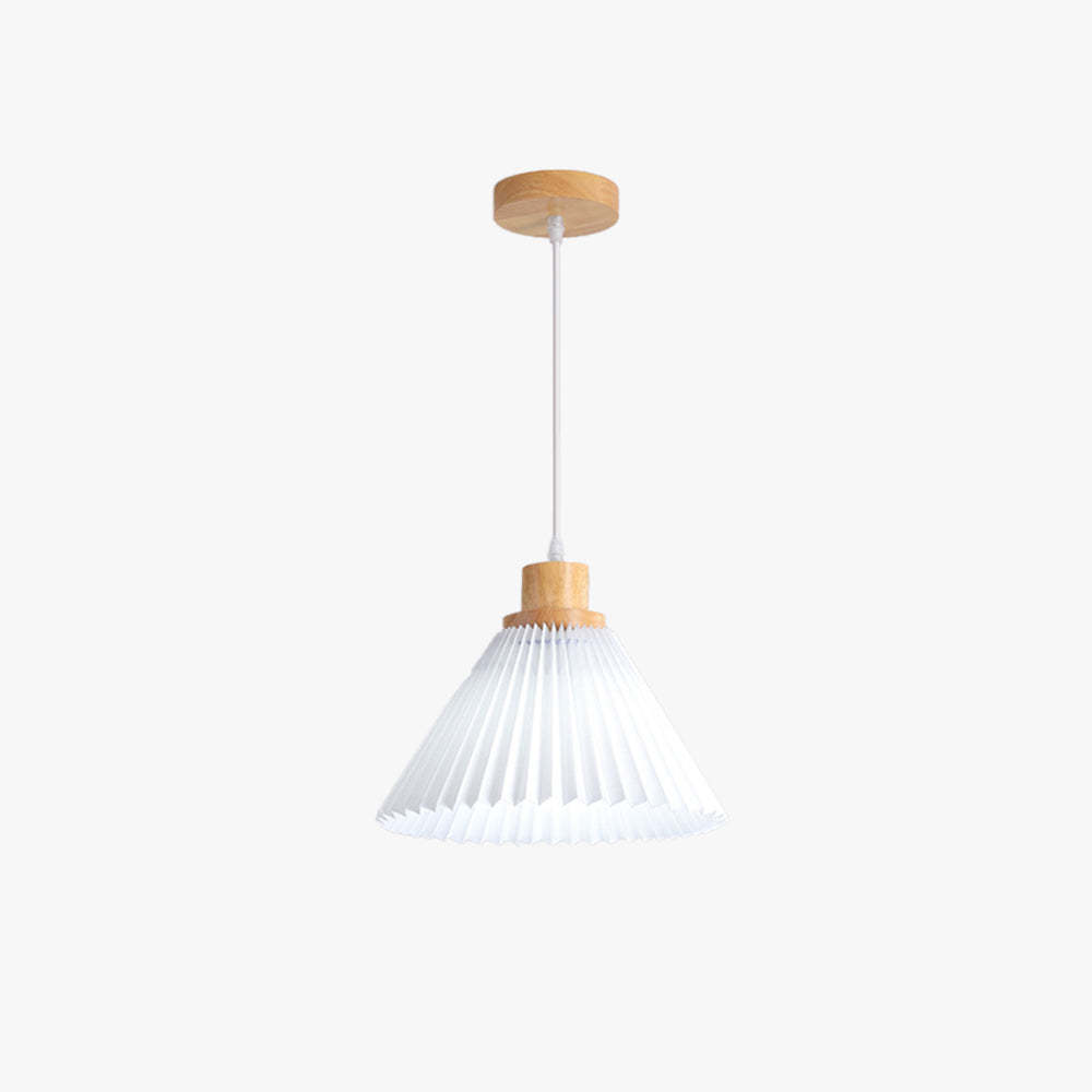 Ozawa Designer Pendant Light - White Pleated Shade