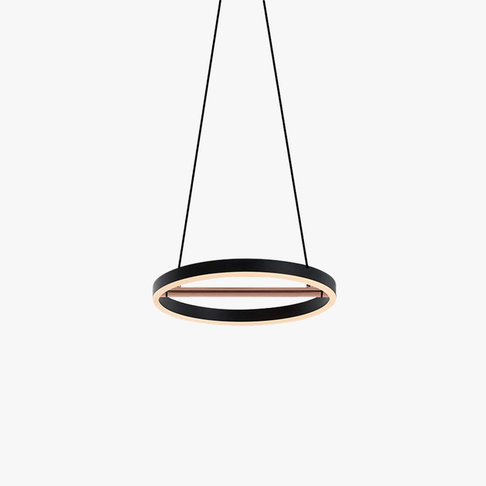 Hailie Modern LED Pendant Light Round Bedroom/Living Room - Black and copper pendant light