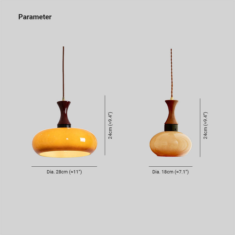 Cairns Vintage LED Glass Pendant Light Dimensions