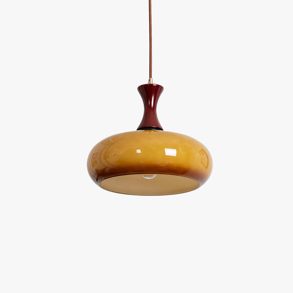 Cairns Vintage LED Glass Pendant Light in Brown