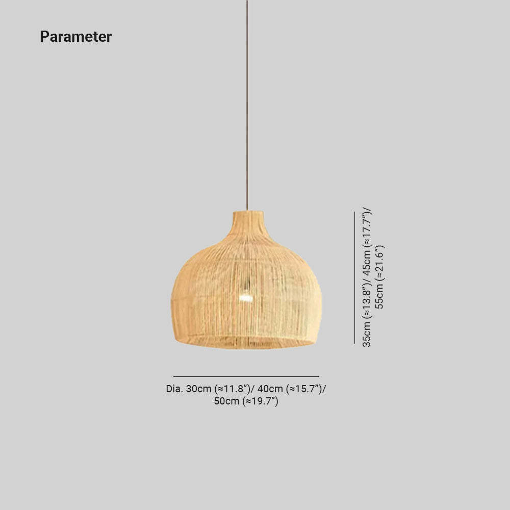 Muto Rattan Pendant Light Dimensions