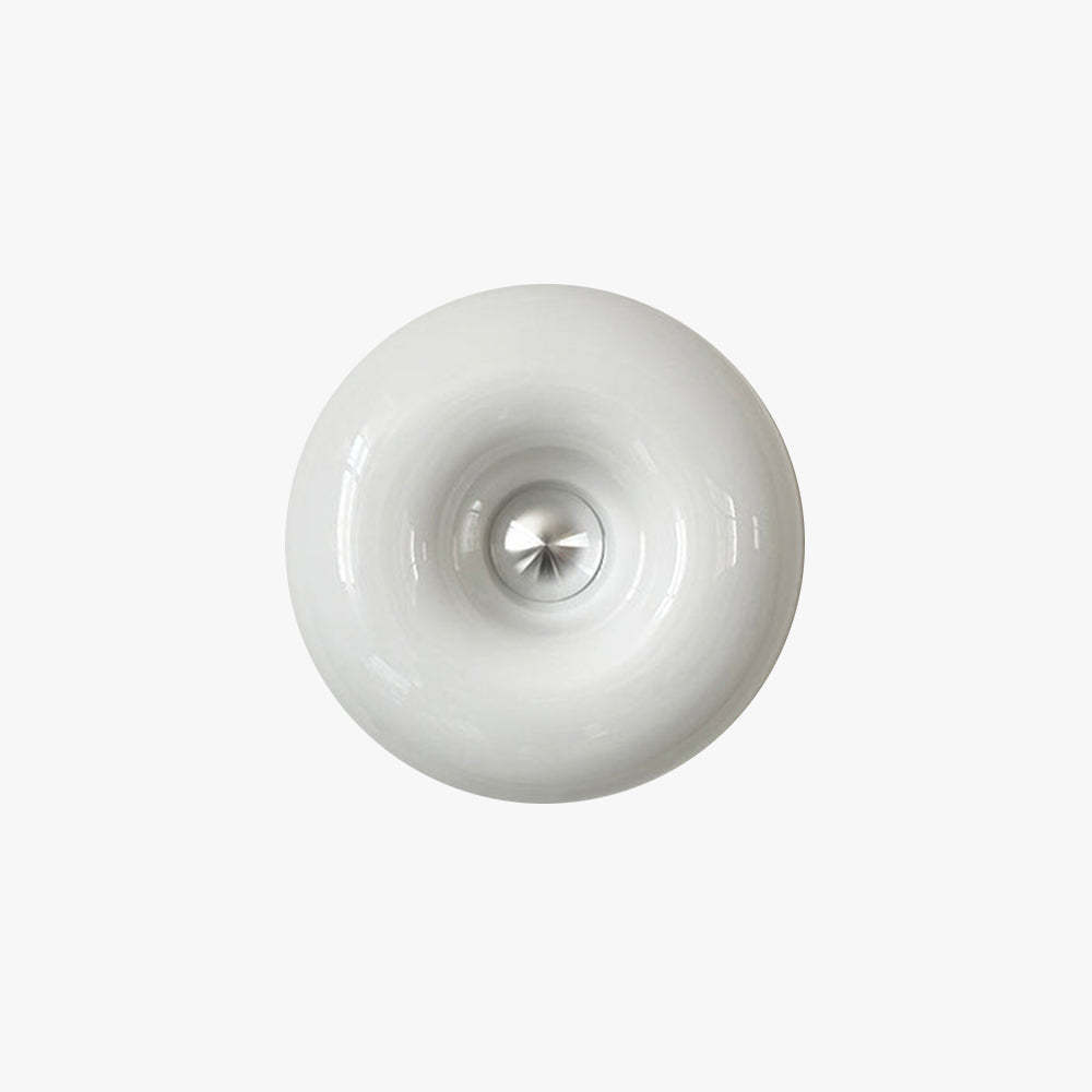 Nielsen Modern LED Glass Wall Lamp - Circular White Design