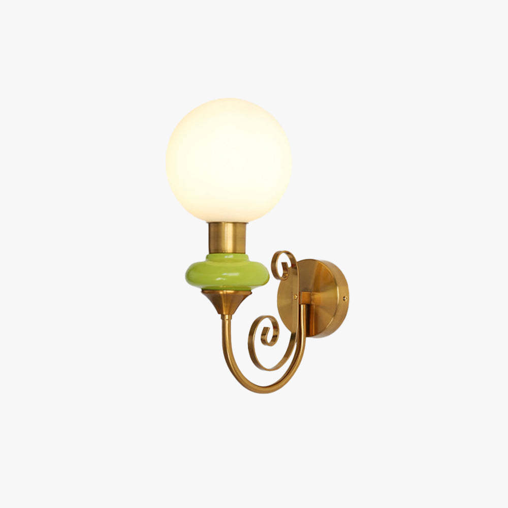 Valentina Vintage Metal Glass Wall Lamp