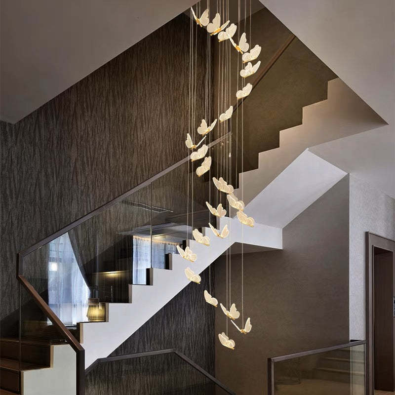 Olivia Pendant Light Butterfly Modern Luxury Metal Acrylic Corridor