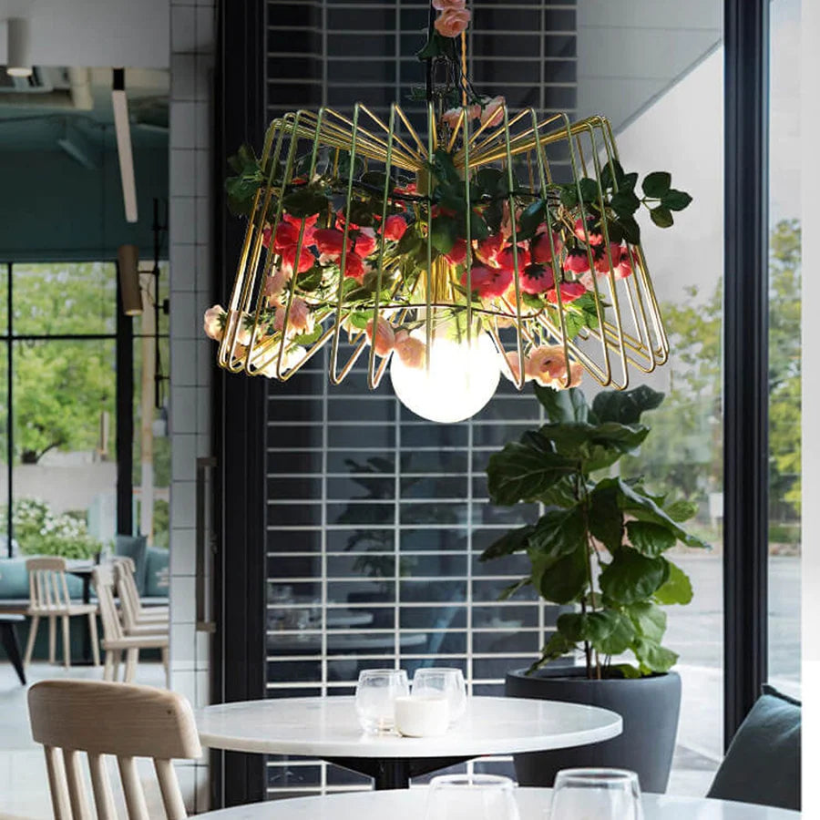 Modern Vireo pendant light with floral decor