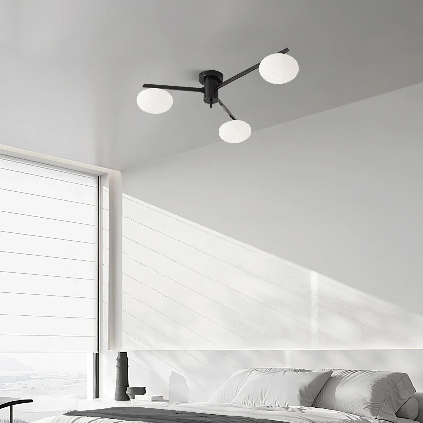 Valentina Minimalism Metal Glass Ceiling Lamp Bedroom Living Room
