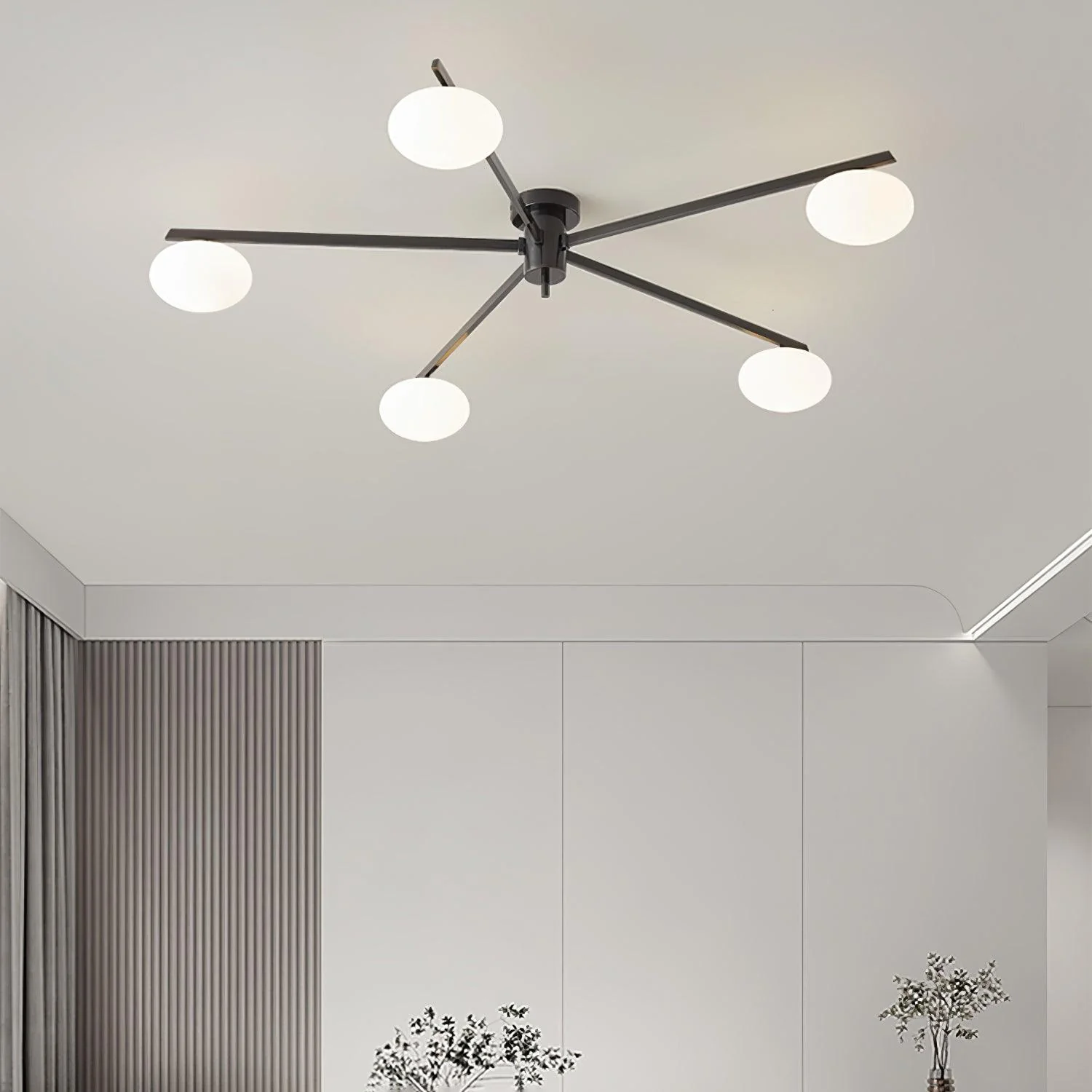 Valentina Minimalism Metal Glass Ceiling Lamp Bedroom Living Room