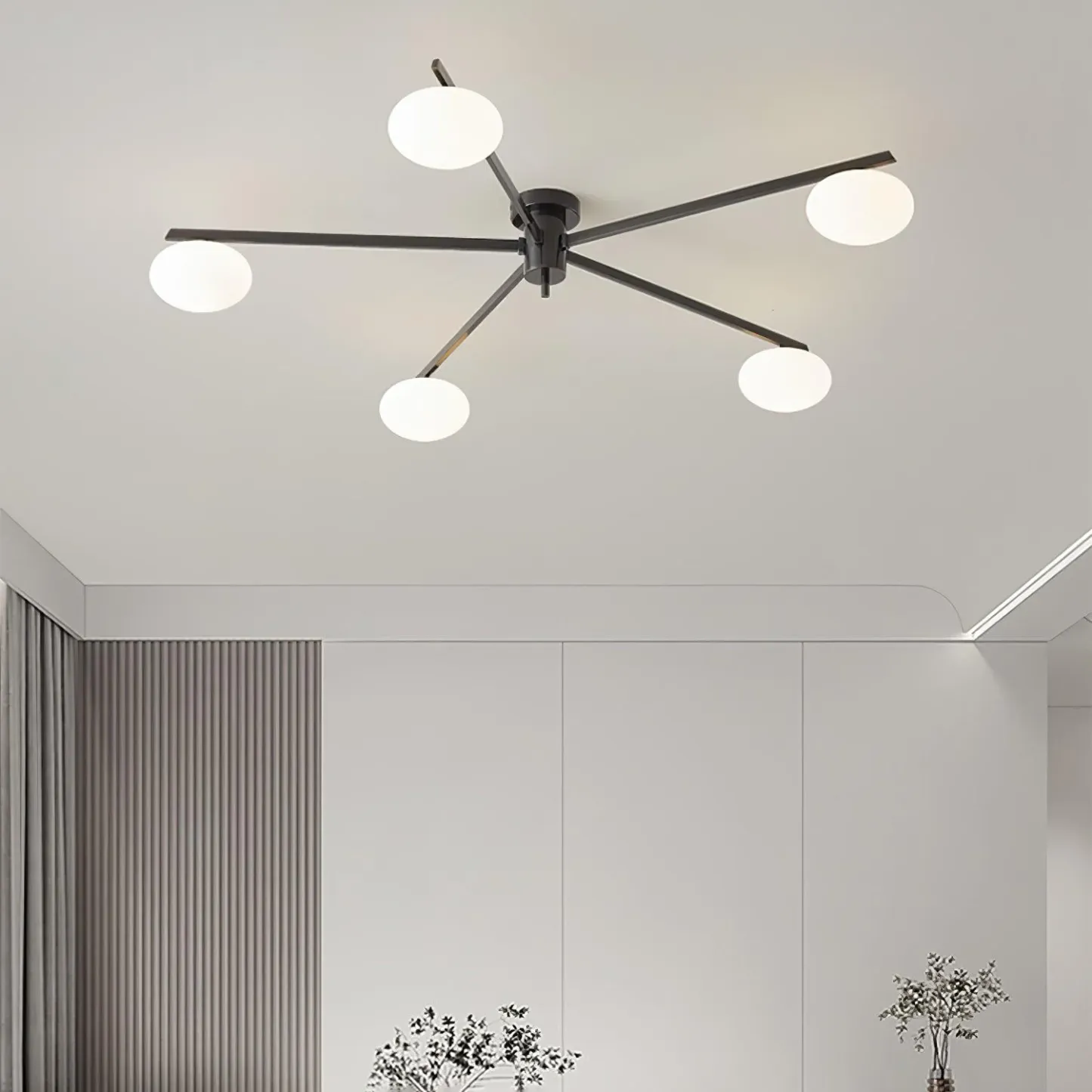 Valentina Minimalism Metal Glass Ceiling Lamp Bedroom Living Room