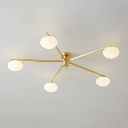 Valentina Minimalism Metal Glass Ceiling Lamp Bedroom Living Room