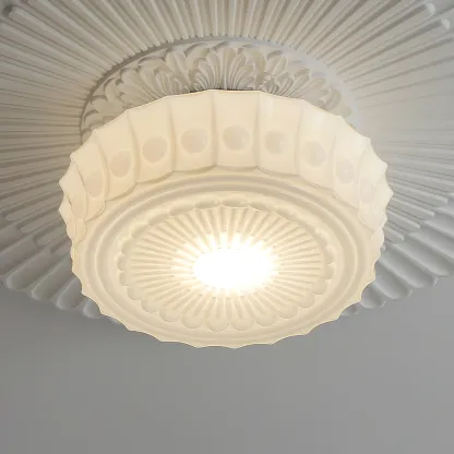 Quinn Nordic Beige White Ceiling Lamp Bedroom  Dining Room