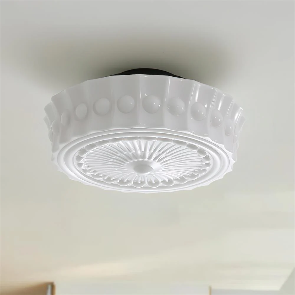 Quinn Nordic Ceiling Lamp - Detailed Off-White Ceramic Shade