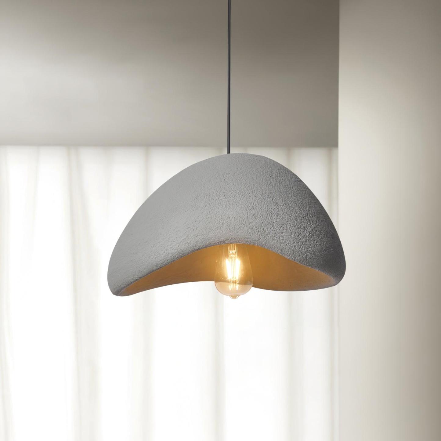 Speckled gray pendant light fixture, modern design
