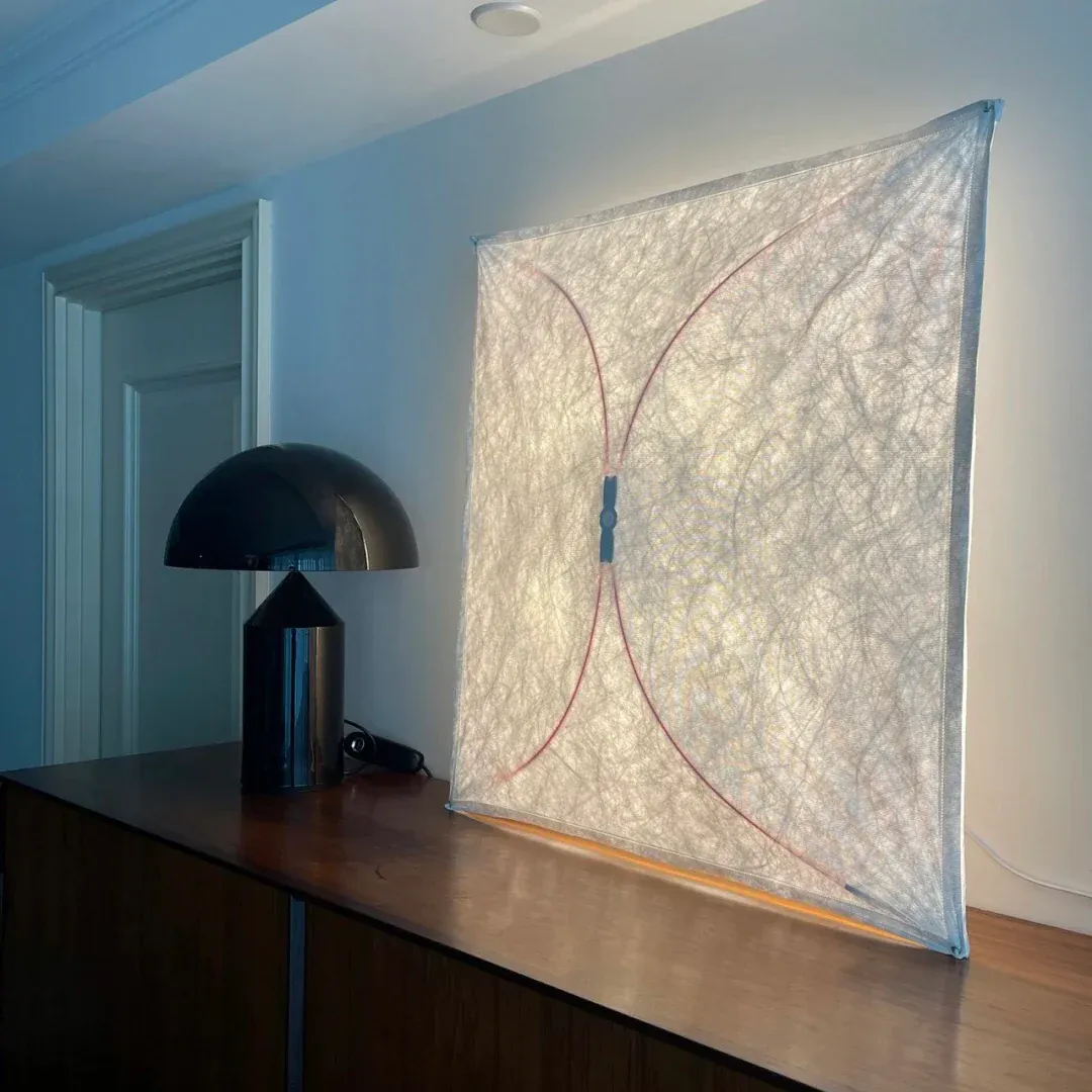 Ozawa Natural Paper Metal White Wall Lamp Dining Room Bedroom