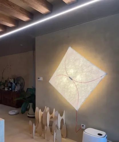 Ozawa Natural Paper Metal White Wall Lamp Dining Room Bedroom