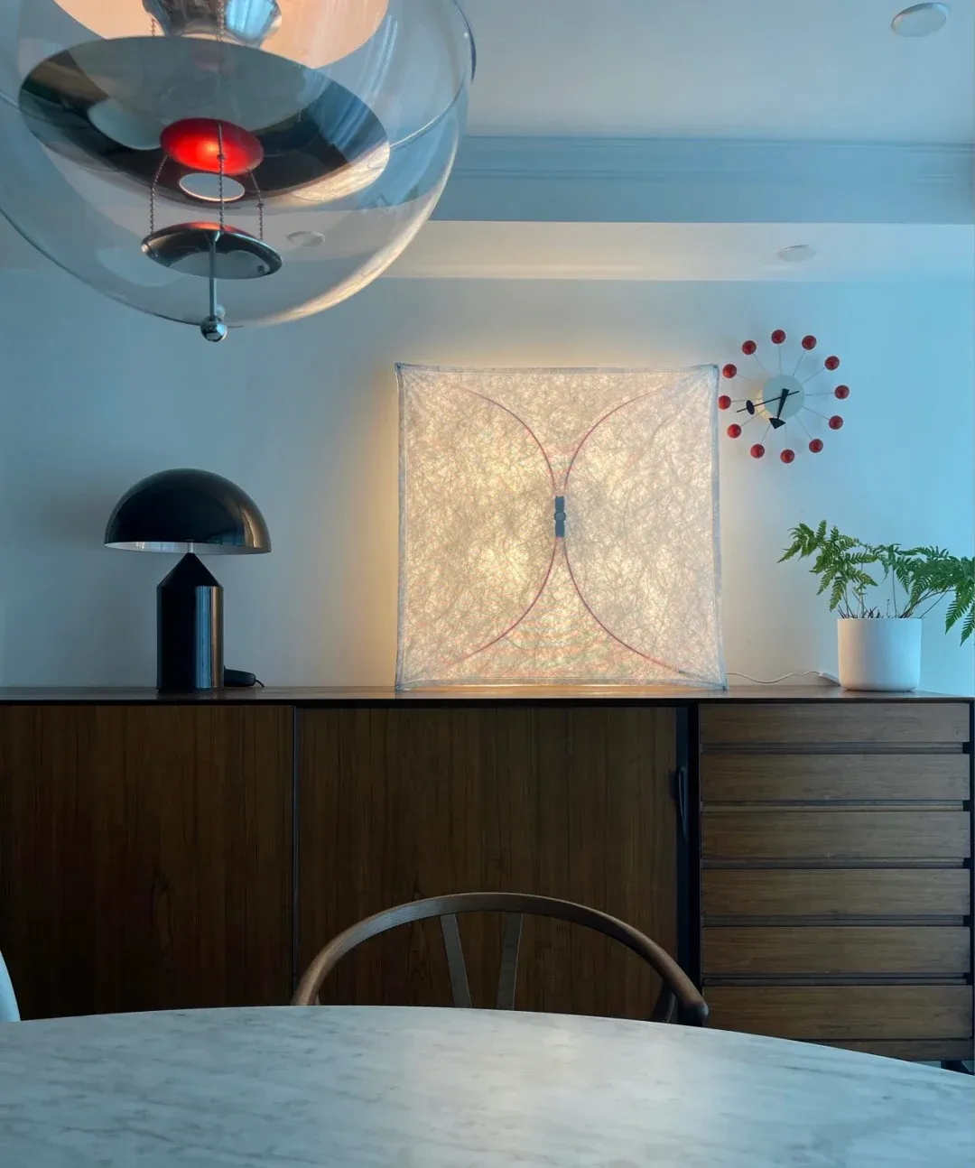 Ozawa Natural Paper Metal White Wall Lamp Dining Room Bedroom