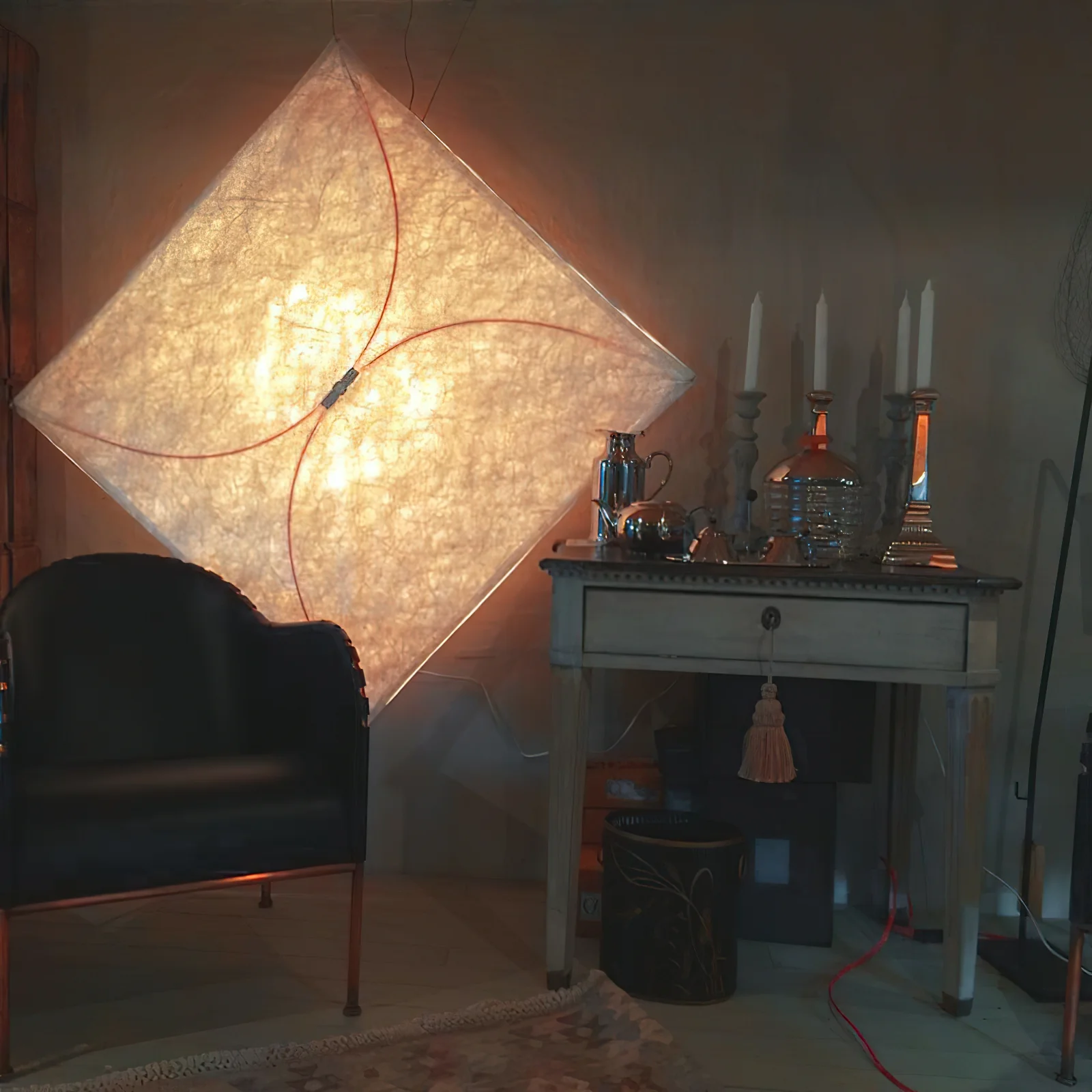 Ozawa Natural Paper Metal White Wall Lamp Dining Room Bedroom