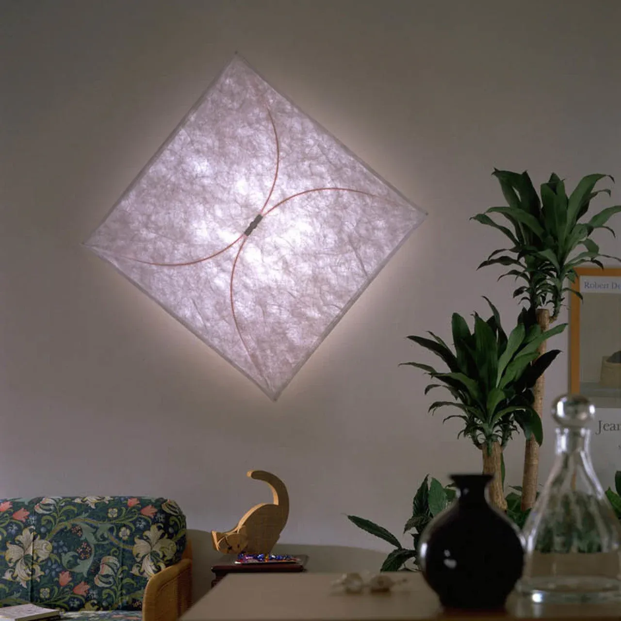 Ozawa Natural Paper Metal White Wall Lamp Dining Room Bedroom