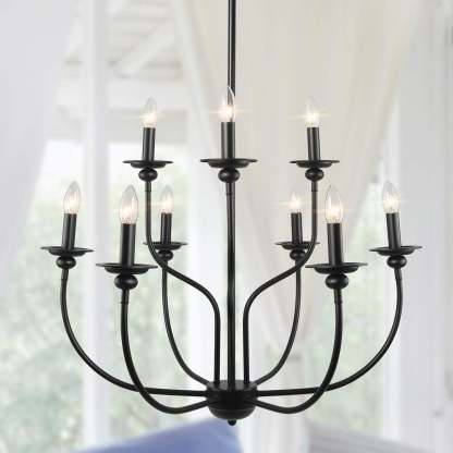 Black Silva LED Chandelier - Modern Bedroom/Living Room Lighting