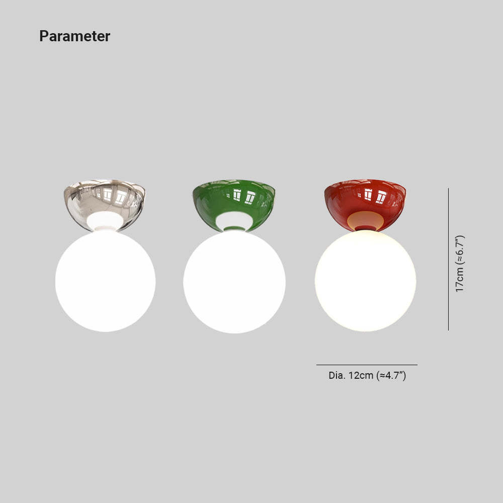 Valentina ceiling light with color options and dimensions