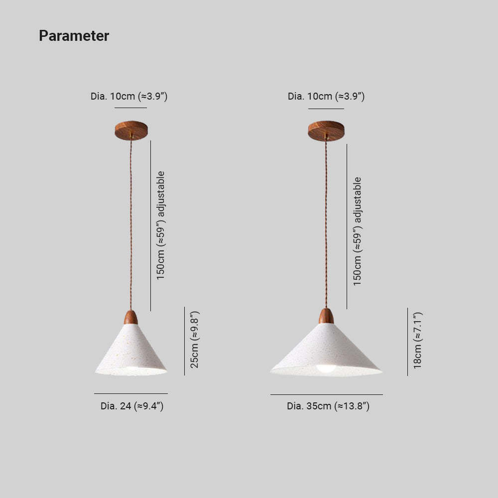 Hailie Pendant Light Dimensions - Cone Shape