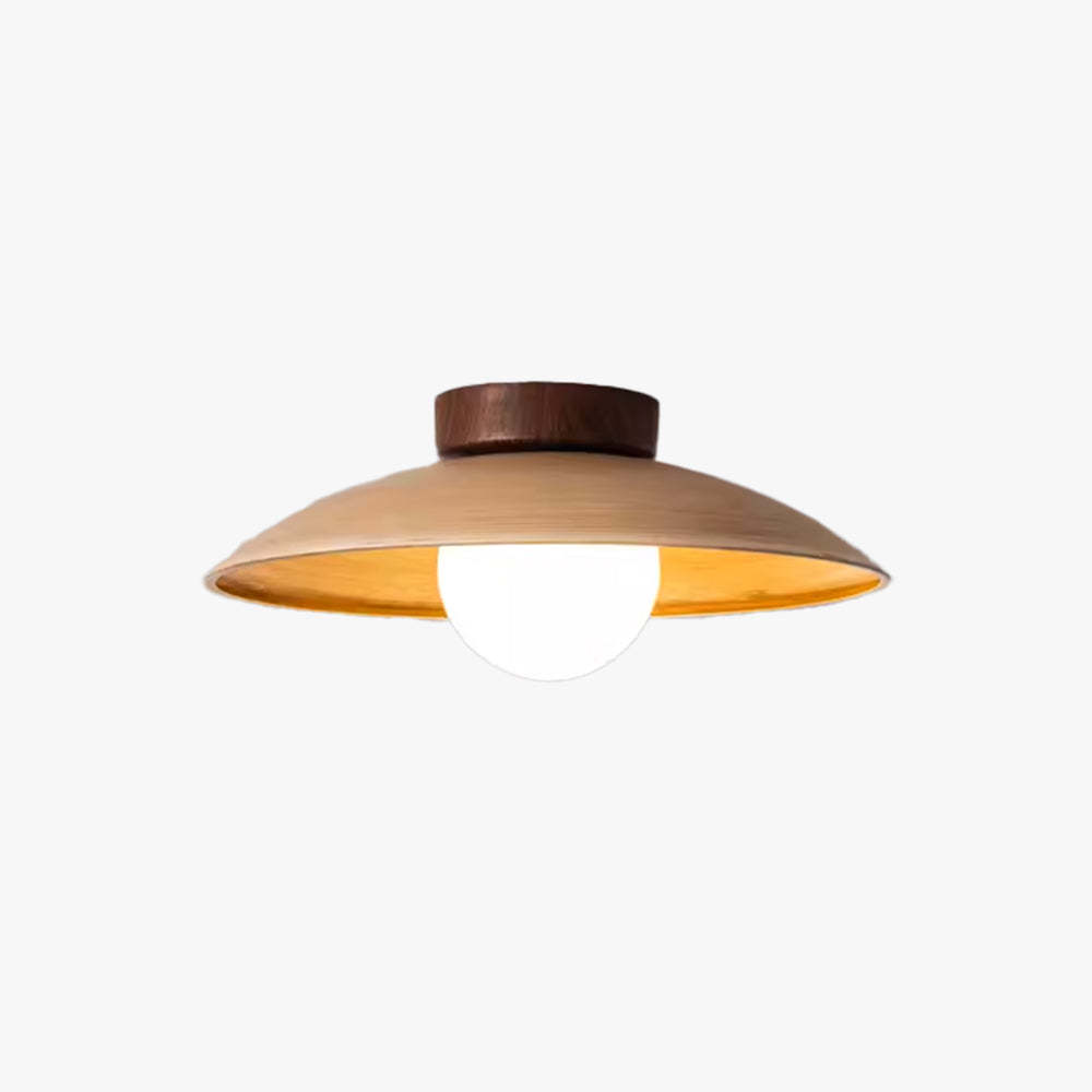 Ozawa Vintage Flush Mount Ceiling Light - Metal and Wood Design