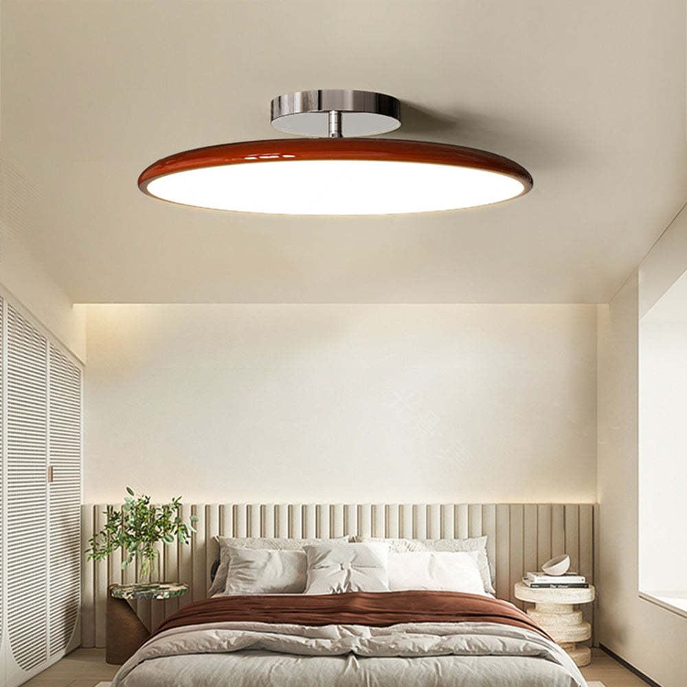 Red Valentina Ceiling Light in a Modern Bedroom