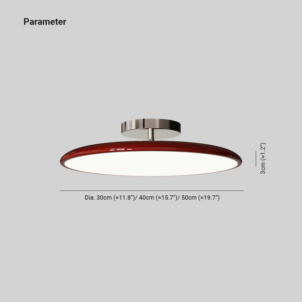 Valentina Ceiling Light Dimensions, Red Metal Finish