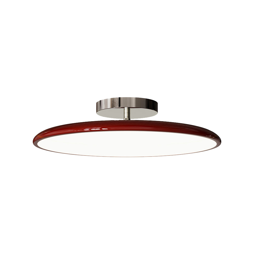 Valentina Vintage Flush Mount Ceiling Light - Red Metal LED Bedroom Light