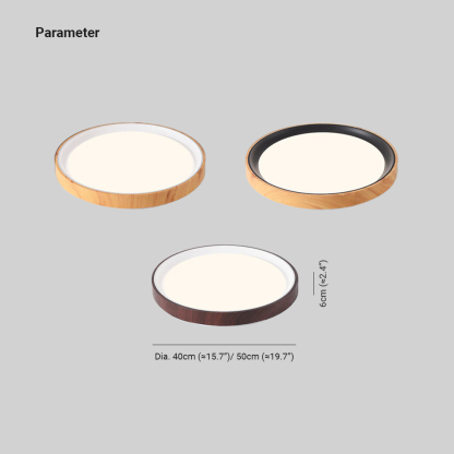 Quinn Modern LED Flush Mount Lighting Wood Acrylic Kitchen