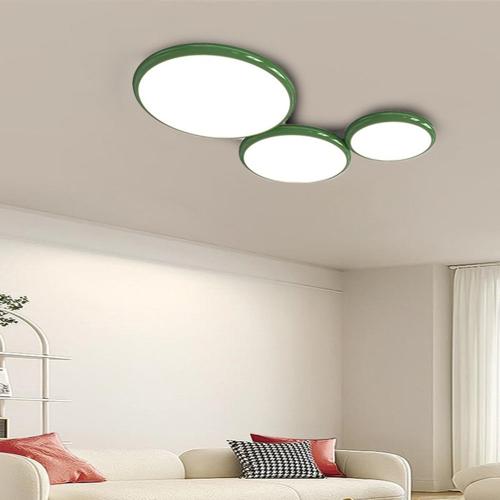 Green Morandi round LED ceiling light fixture