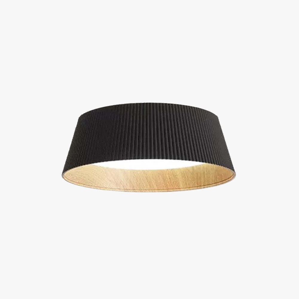 Alessio black pendant light with wood interior