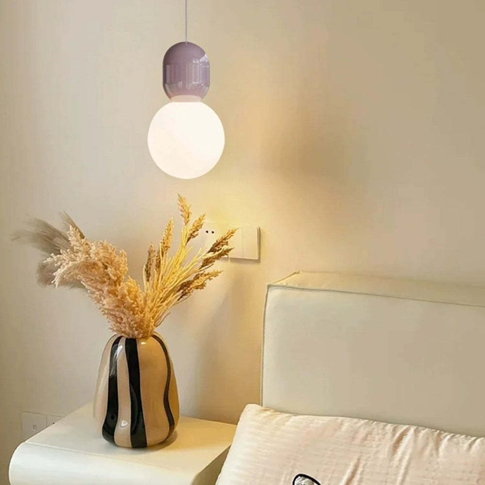 Hailie pendant light in bedroom with decor