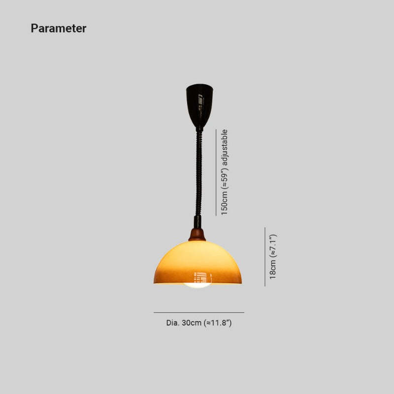 Hailie Retro Pendant Light Dimensions - Adjustable