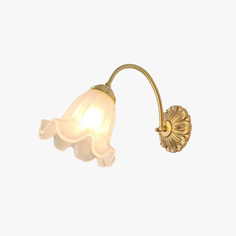 Bella Retro LED Wall Lamp - Flower Glass Shade