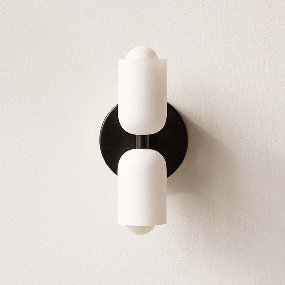Modern Morandi Wall Lamp with Cylinder Shade, Black and White