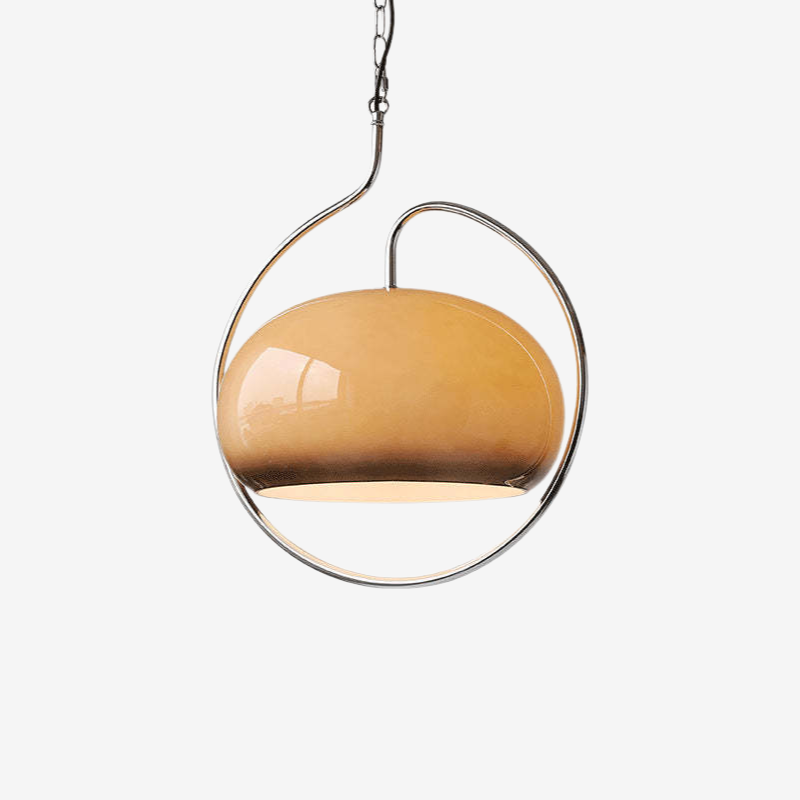Hailie Glass Retro Pendant Light - Brown